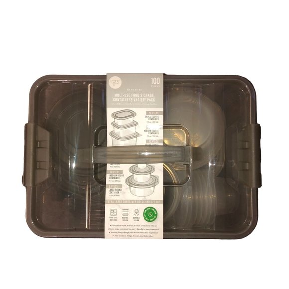 Core Multi-Used Food Storage Containers Variety Pack Gray Clear NEW 100 Pcs - Picture 2 of 16